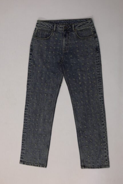 Rbtdenim Men’s Vintage Blue Patterned Distressed Jeans