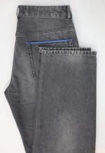 Rbtdenim Men’s Charcoal Black Distressed Straight Fit Jeans - Image 7