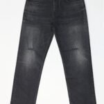 Rbtdenim Men’s Washed Black Slim Fit Ripped Jeans – Street Style Distressed Denim