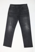 Rbtdenim Men’s Washed Black Slim Fit Ripped Jeans – Street Style Distressed Denim