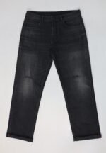 Rbtdenim Men’s Washed Black Slim Fit Ripped Jeans – Street Style Distressed Denim - Image 2